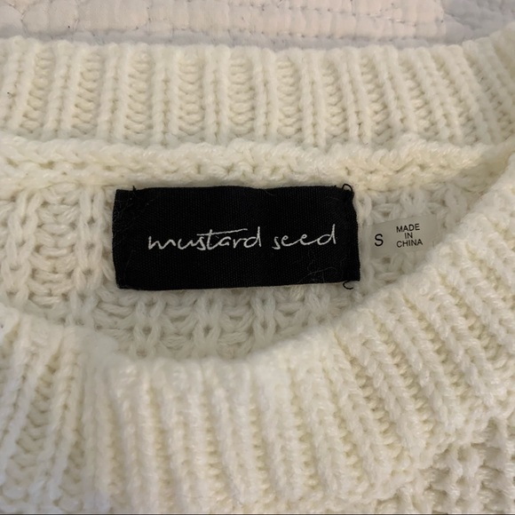 Mustard Seed Cropped Fringe Sweater - Picture 5 of 5